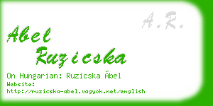 abel ruzicska business card